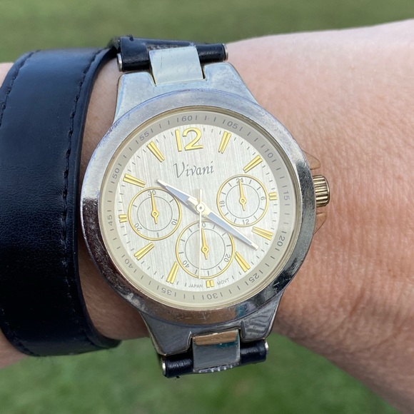 Vivani wrap watch black vegan leather Japan movement - Picture 2 of 10